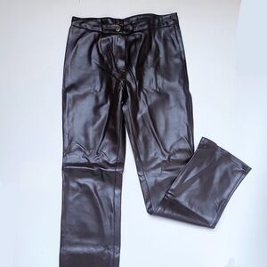 Brown Faux Leather Pants